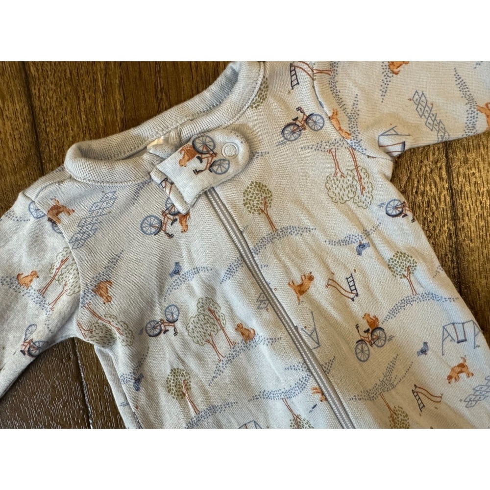 Preemie Baby Boy Sleeper Zipper Outfit Romper Pajama Dog Bike Slide Outside Play
